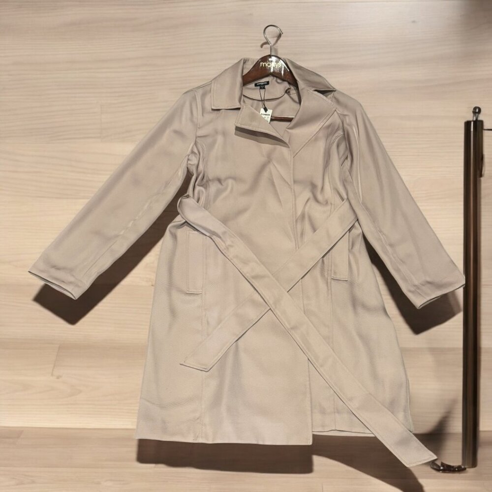 Express Light Pink Trench Jacket | Silky Feel | Size Medium - Picture 4 of 5